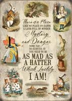 There Is A Place Like No Place Alice In Wonderland Collage Small Metal Sign 200mm x 150mm
