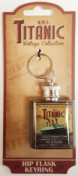 Titanic Collectors Vintage Hip Flask Keyring (sg)