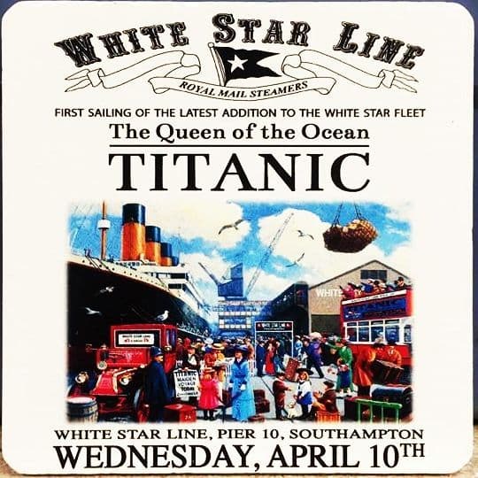 Titanic, White Star Line Dock Scene - Drinks Mat / Coaster