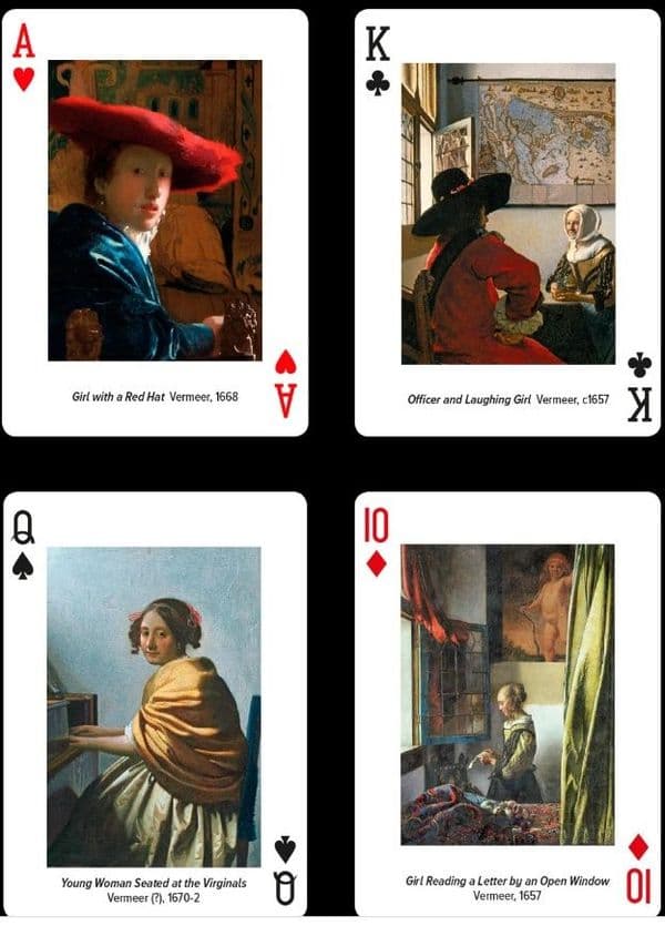 Vermeer and other Dutch artists set of 52 playing cards + jokers   (gib)
