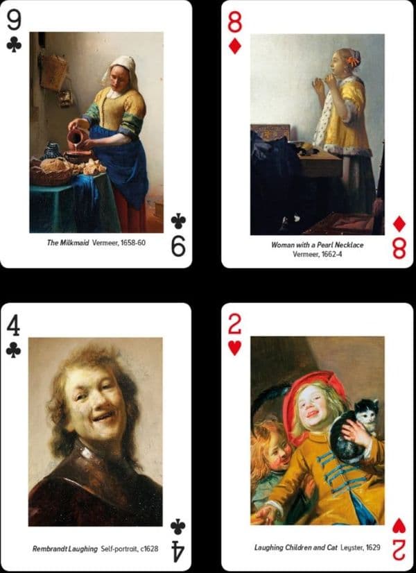 Vermeer and other Dutch artists set of 52 playing cards + jokers   (gib)