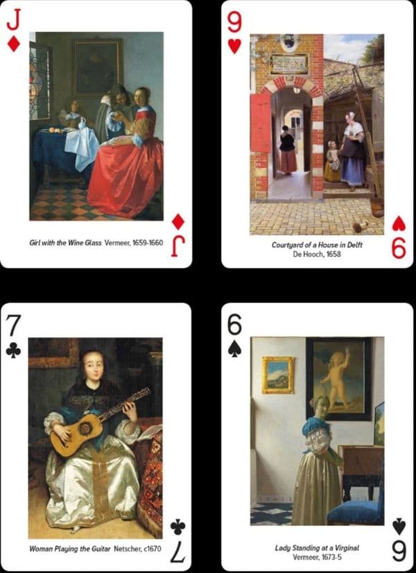 Vermeer and other Dutch artists set of 52 playing cards + jokers   (gib)