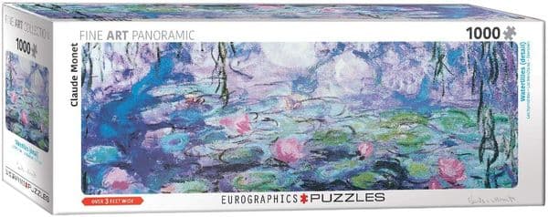 Water Lilies Claude Monet Panoramic 1000 piece jigsaw puzzle by Eurographics 960mm x 320mm