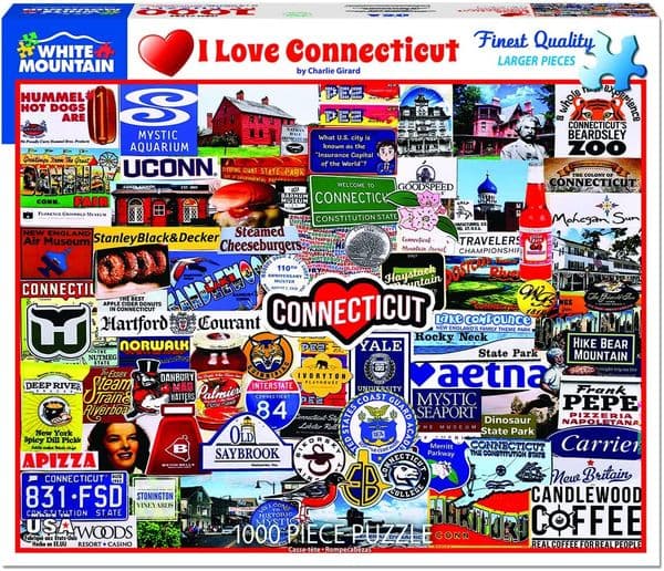White Mountain Puzzles I Love Connecticut 1000 piece jigsaw puzzle 760mm x 610mm  (wmp)