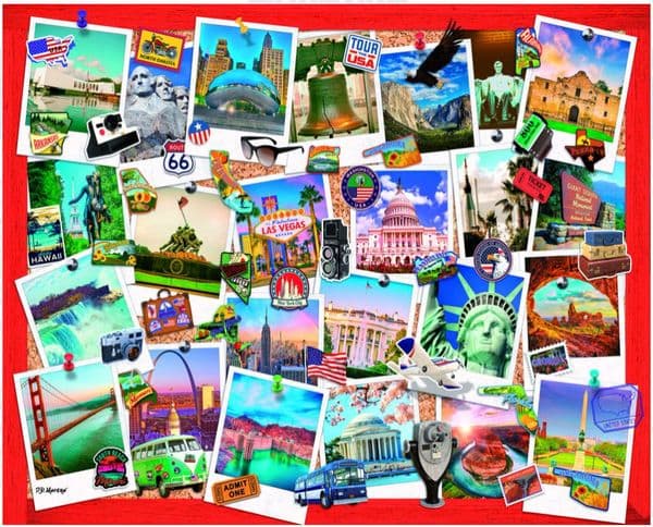 White Mountain Puzzles Snapshots of America 1000 Piece Jigsaw Puzzle 760mm x 610mm (wmp)