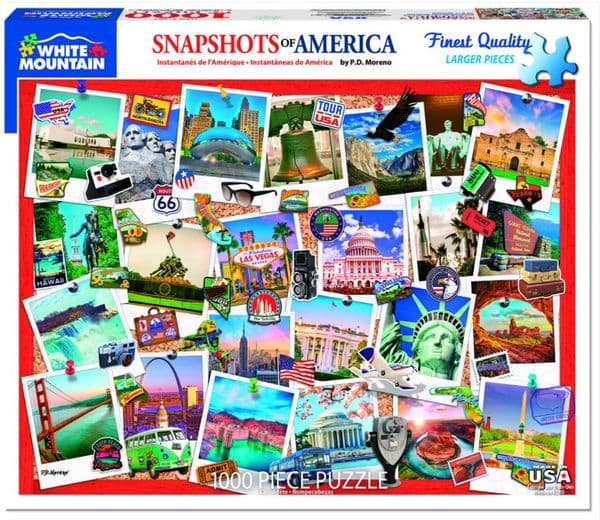 White Mountain Puzzles Snapshots of America 1000 Piece Jigsaw Puzzle 760mm x 610mm (wmp)