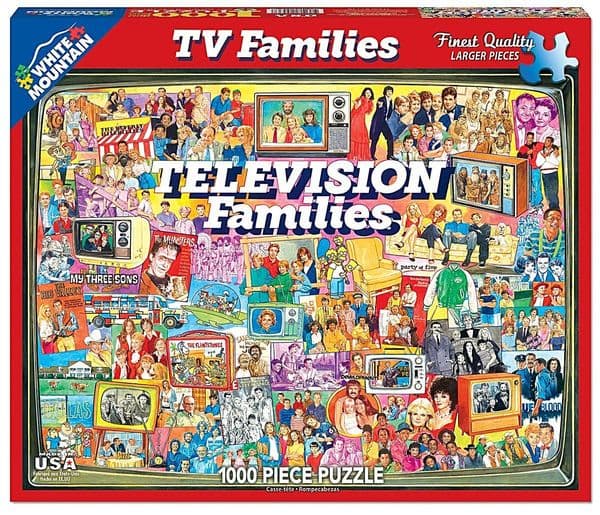 White Mountain Puzzles Television Families 1000 piece jigsaw puzzle 760mm x 610mm