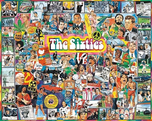 White Mountain Puzzles The Sixties 1000 piece jigsaw puzzle 760mm x 610mm (wmp)