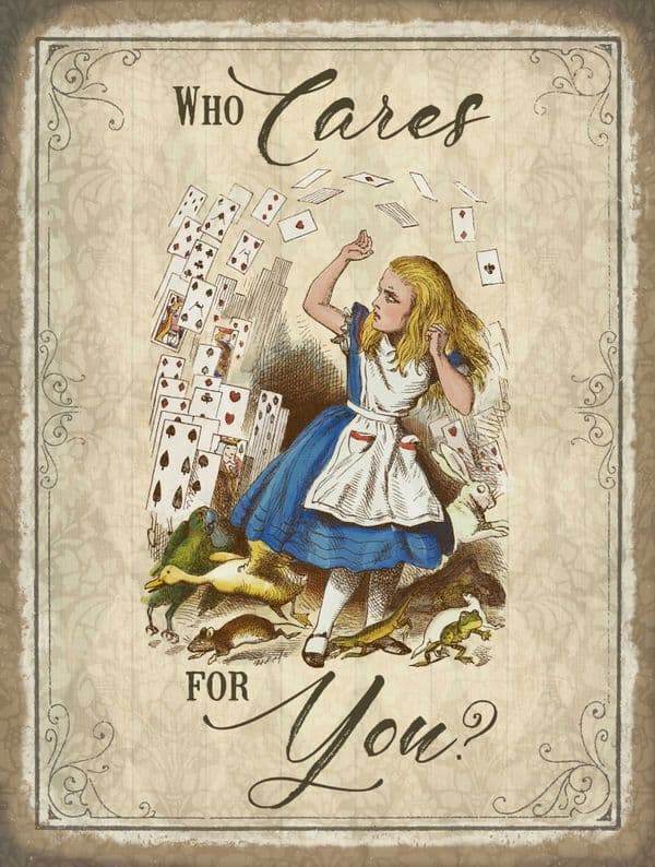 Who Cares For You? Small Metal Sign 200mm x 150mm (og)