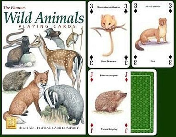 Wild Animals set of 52 playing cards (+ jokers)    (hpc)
