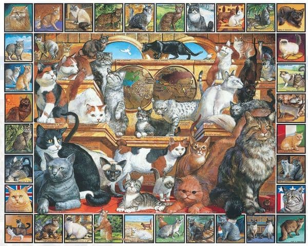World of Cats 1000 Piece Jigsaw Puzzle 760mm x 610mm  (wmp)
