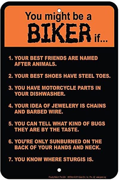 You Might Be A Biker If... funny metal sign  305mm x 205mm