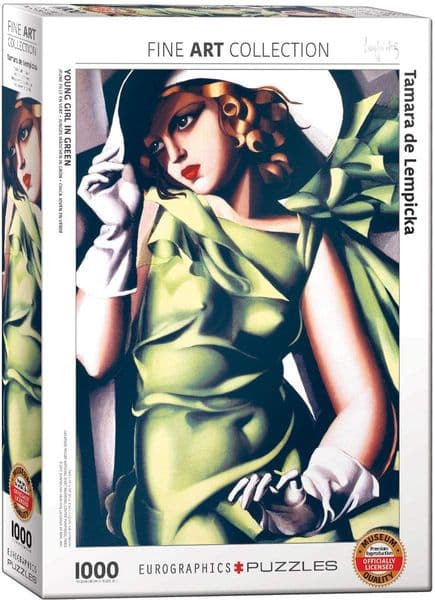 Young Girl in Green by De Lempicka 1000 piece jigsaw puzzle 680mm x 480mm