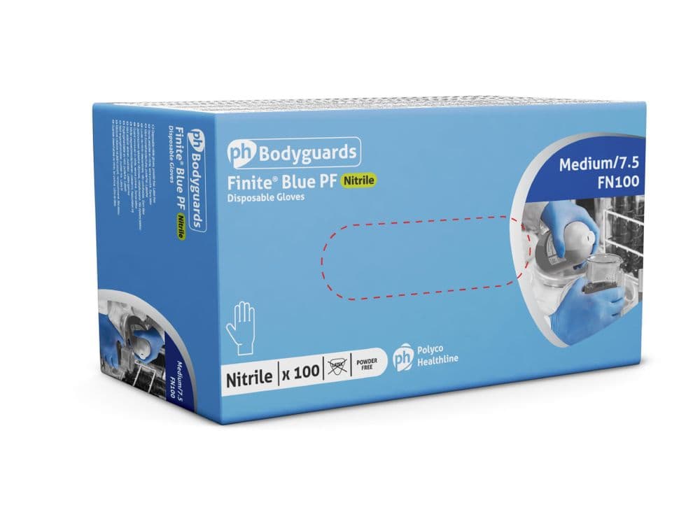 Bodyguards Finite Blue PF Nitrile Powder Free Gloves