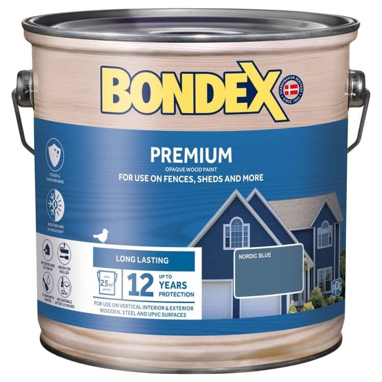 Bondex Premium Opaque Wood Paint 2.5L Nordic Blue Special Offer (4 tins left)