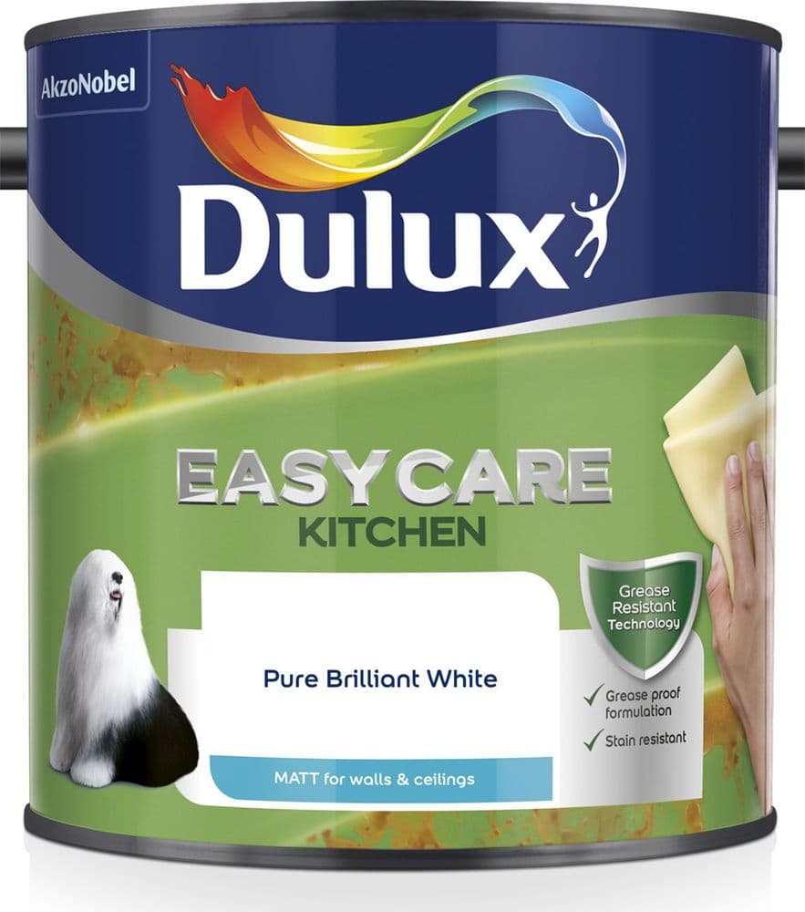 Dulux Easycare Kitchen Matt Pure Brilliant White 2.5L