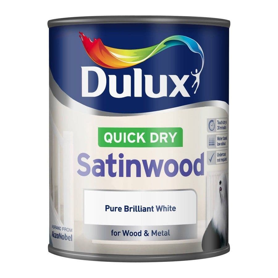Dulux Quick Dry Satinwood Pure Brilliant White