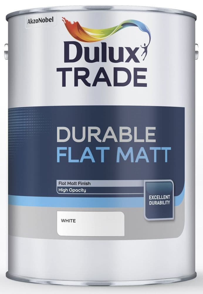 Dulux Trade Durable Flat Matt White 5L