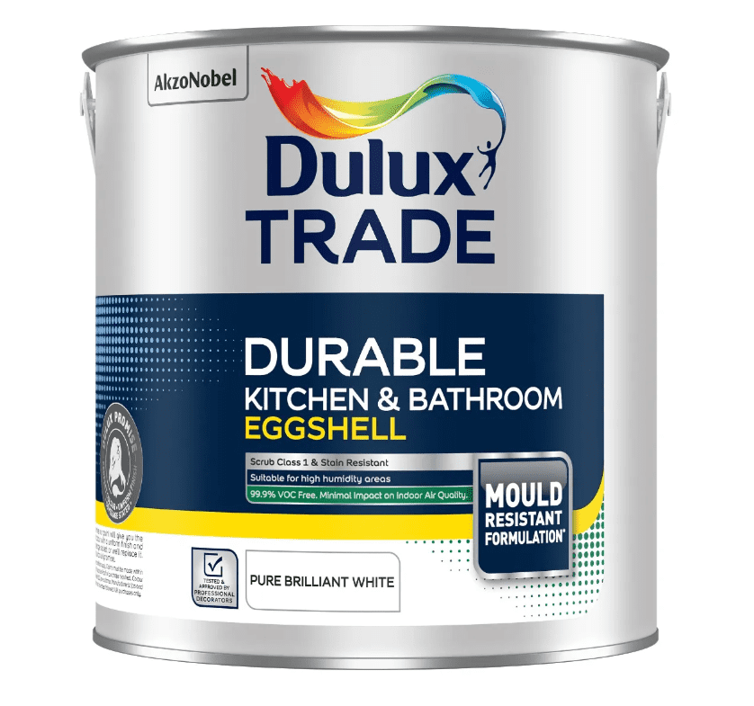 Dulux Trade Durable Kitchen & Bathroom Eggshell Pure Brilliant White