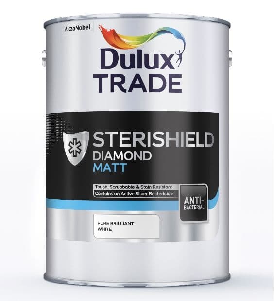 Dulux Trade Sterishield Diamond Matt Pure Brilliant White 5L