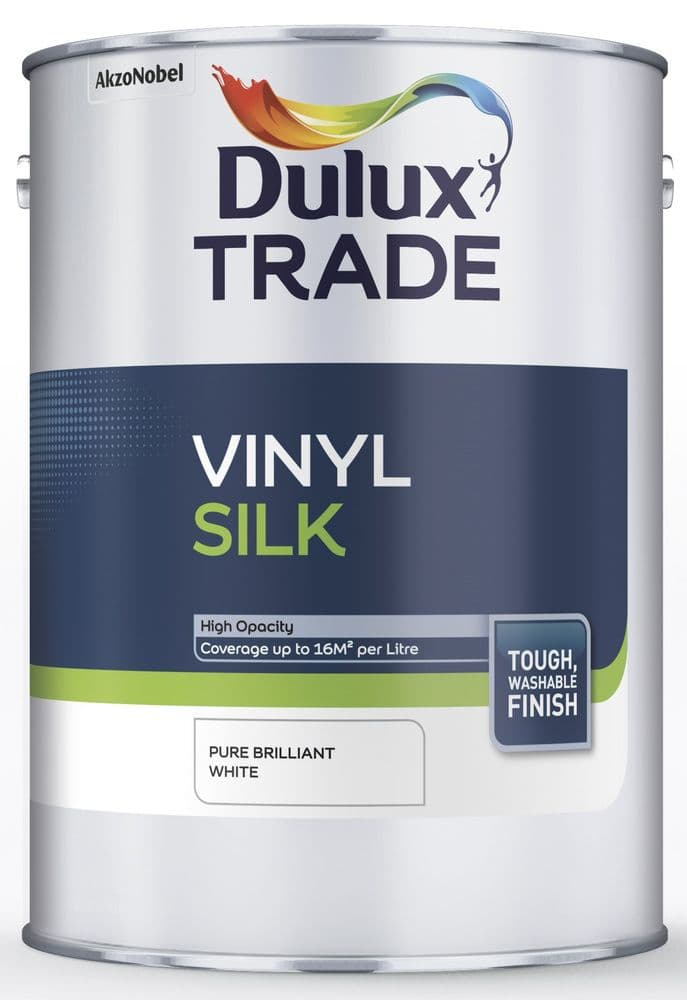 Dulux Trade Vinyl Silk White and Magnolia