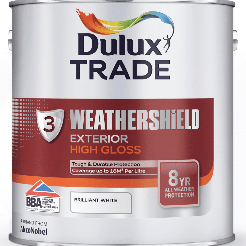 Dulux Trade Weathershield Exterior High Gloss Black or White