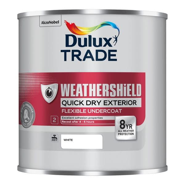 Dulux Trade Weathershield Quick Dry Exterior Flexible Undercoat White