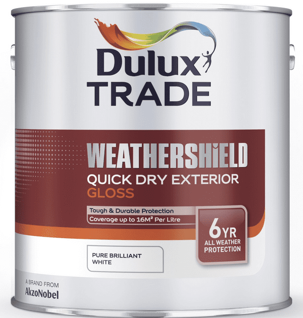 Dulux Trade Weathershield Quick Dry Exterior Gloss Pure Brilliant White