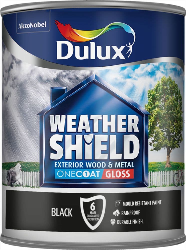 Dulux Weathershield One Coat Gloss Black