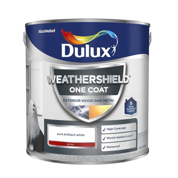 Dulux Weathershield One Coat Gloss Pure Brilliant White