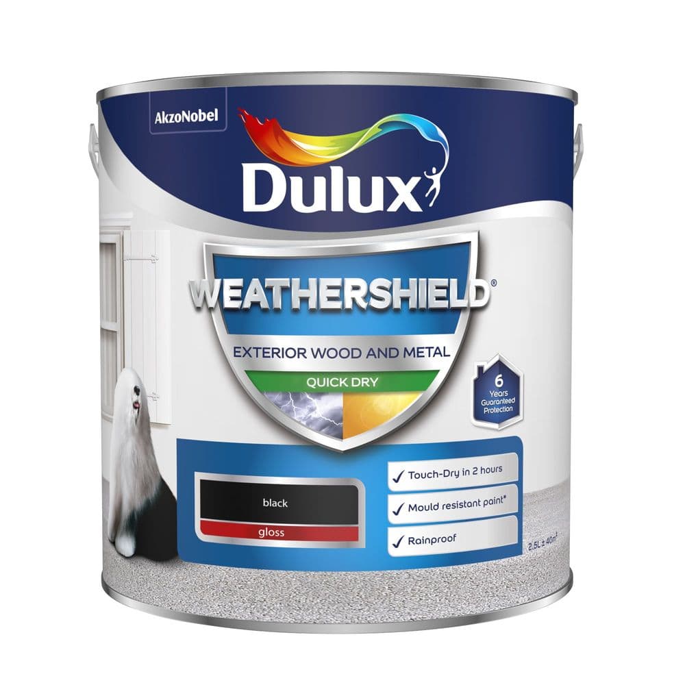 Dulux Weathershield Quick Dry Gloss Black