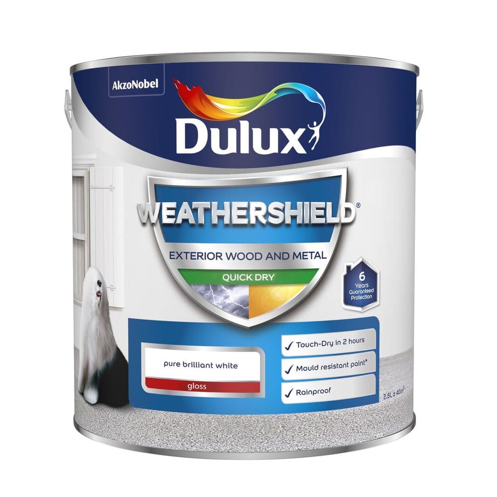 Dulux Weathershield Quick Dry Gloss Pure Brilliant White