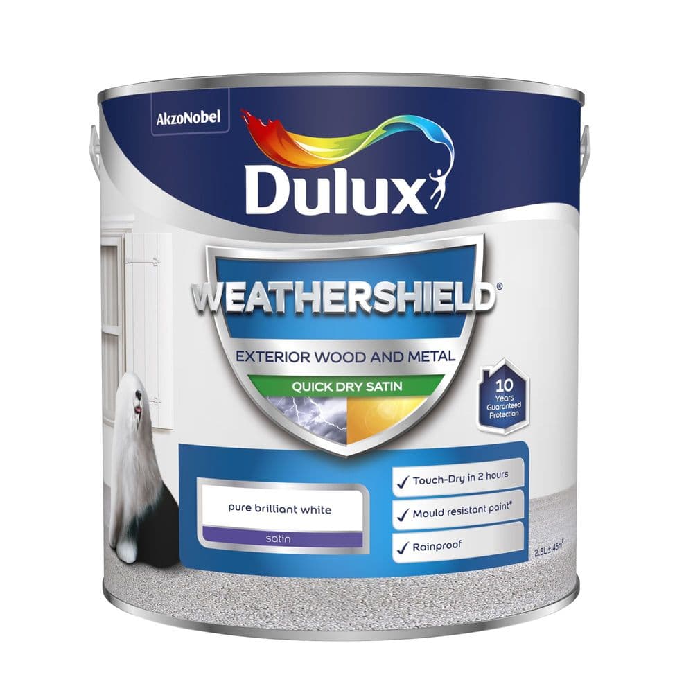 Dulux Weathershield Quick Dry Satin Pure Brilliant White