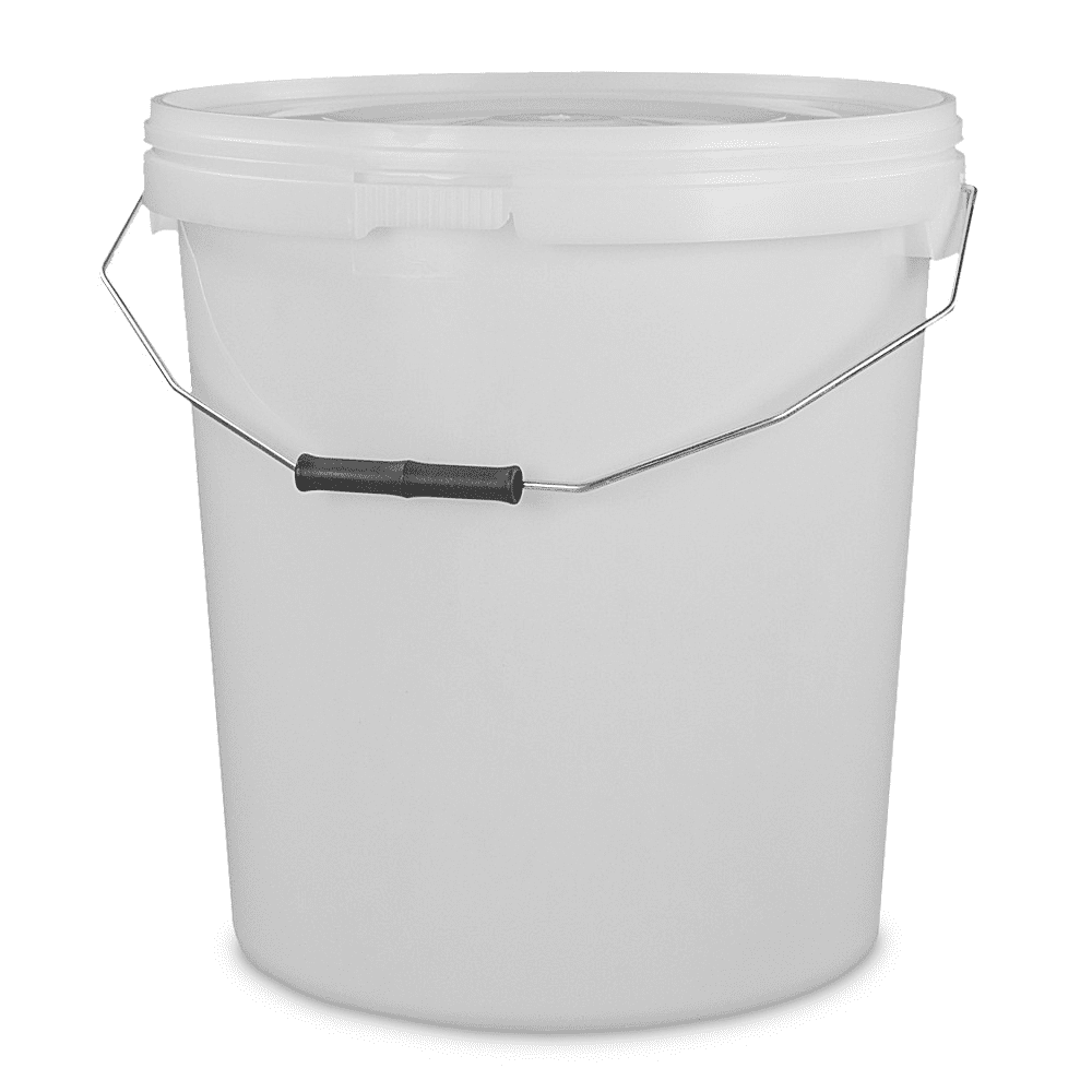 Empty White Paint Bucket With Lid 20 Litre