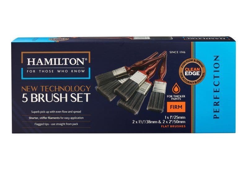 Hamilton Perfection CleanEdge Flat Brush Set of 5