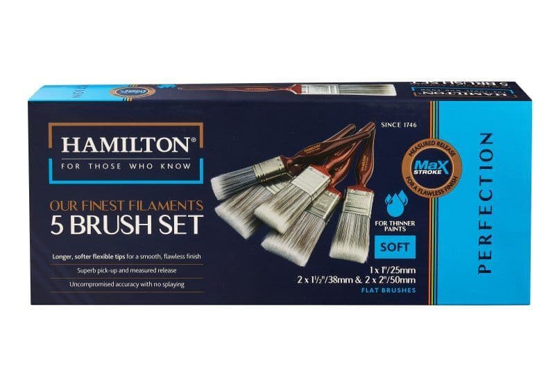 Hamilton Perfection MaxStroke Flat Brush Set of 5
