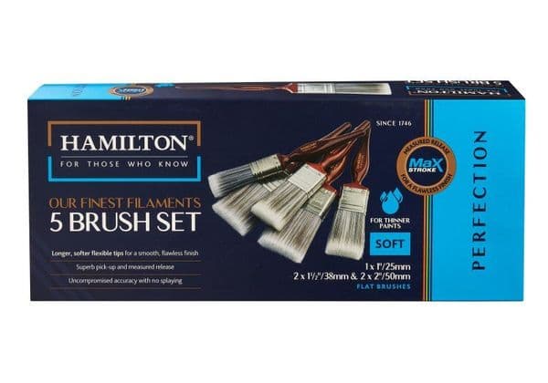 Hamilton Perfection MaxStroke Flat Brush Set of 5