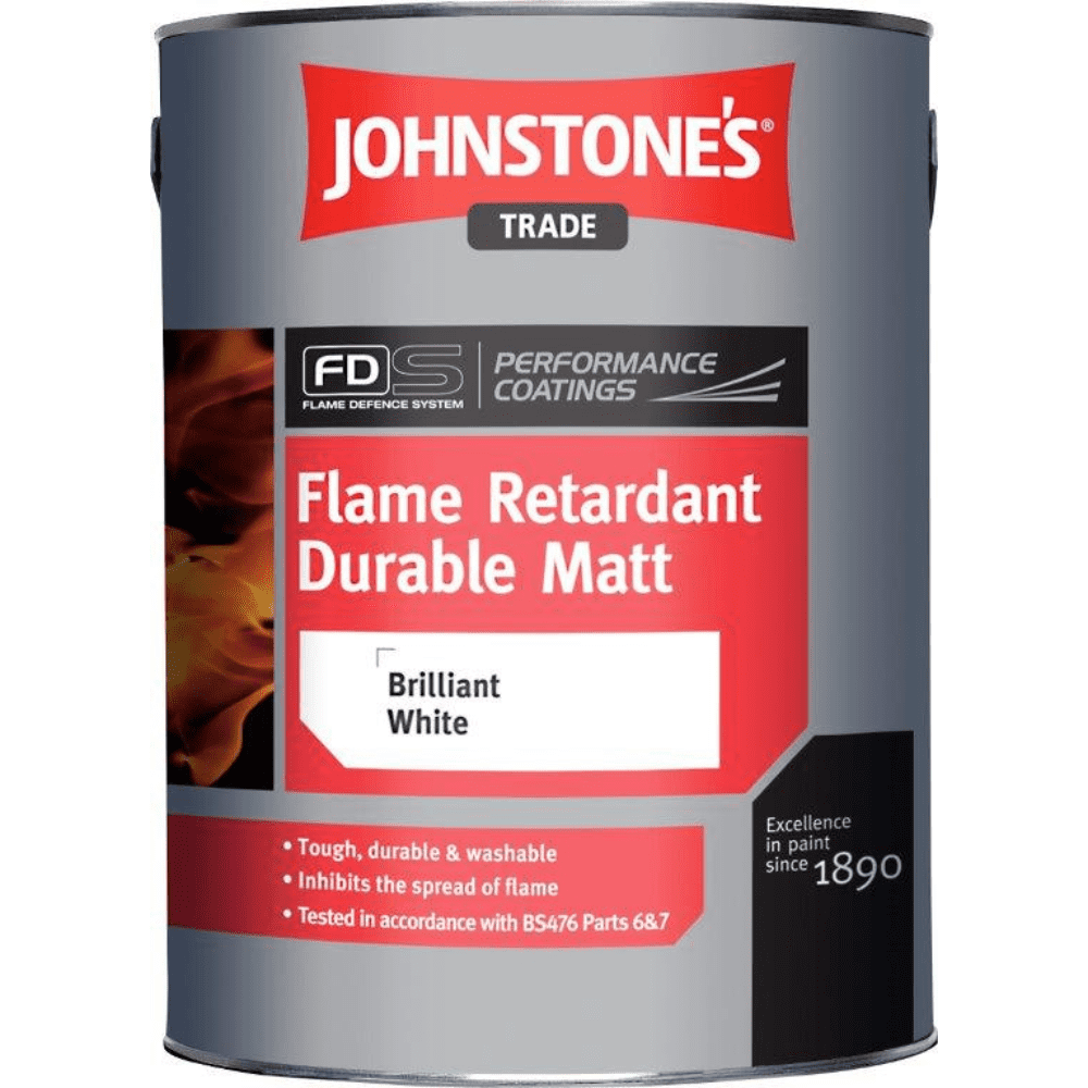 Johnstones Flame Retardant Durable Matt Brilliant White 5 Litres