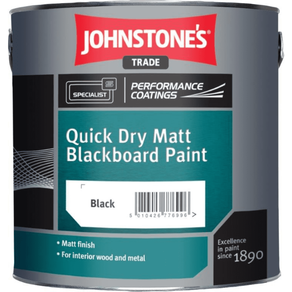 Johnstones Quick Dry Matt Blackboard Paint Black 2.5L