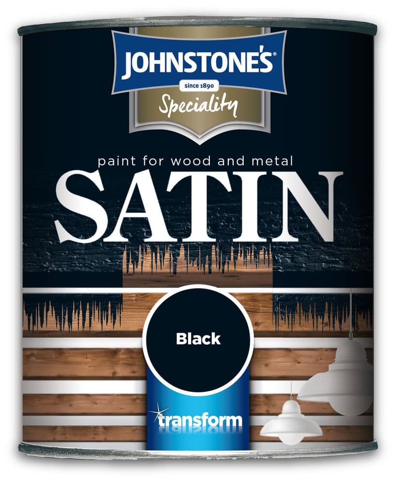 Johnstones Speciality Paint for Wood and Metal Black Satin 750ml