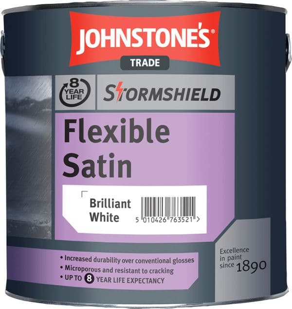 Johnstones Stormshield Flexible Satin Brilliant White 2.5L