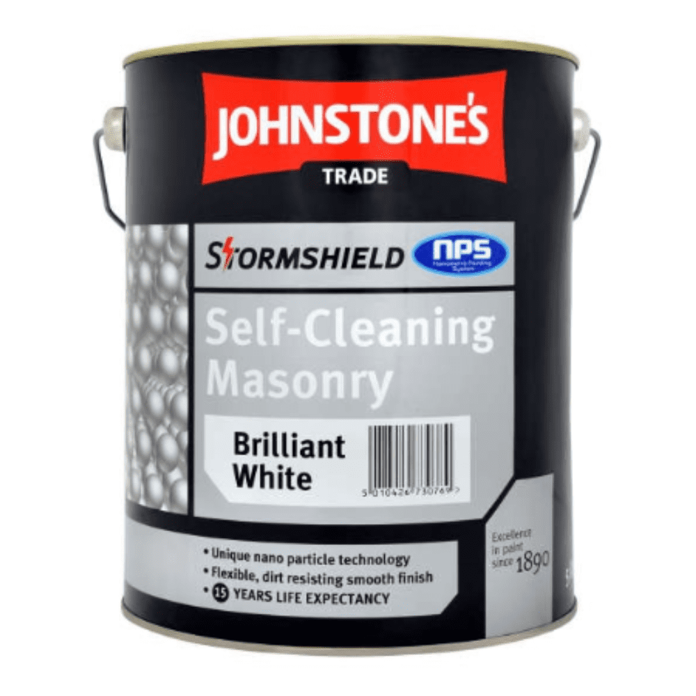 Johnstones Stormshield Self-Cleaning Masonry Paint Brilliant White 5L