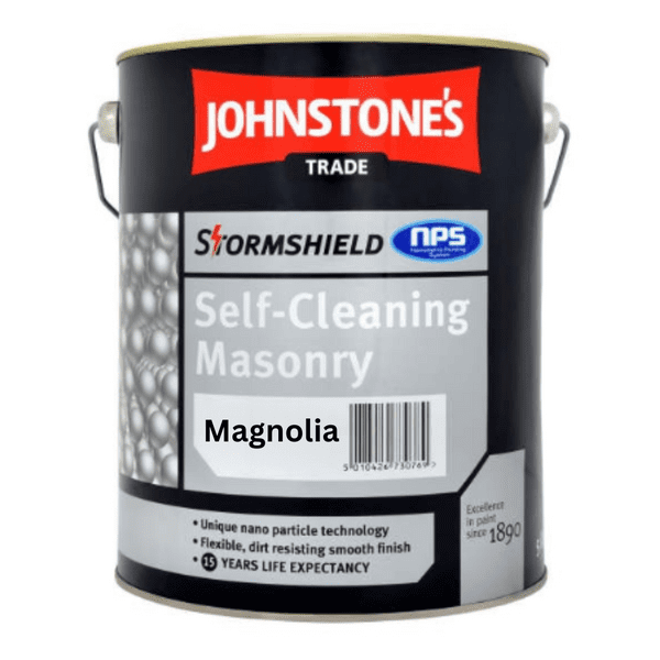 Johnstones Stormshield Self-Cleaning Masonry Paint Magnolia 5L (1 tin left)