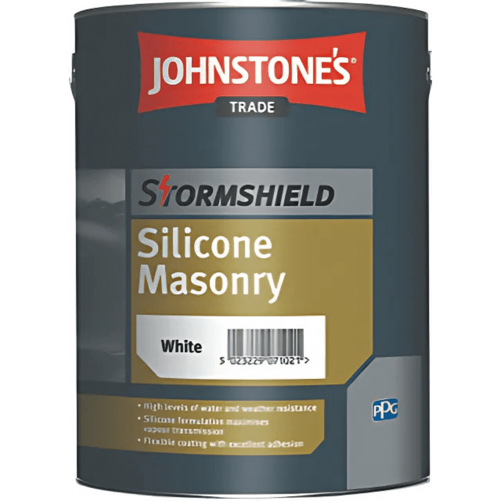 Johnstones Stormshield Silicone Masonry Paint White 5L