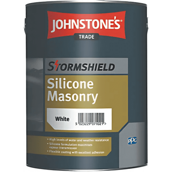 Johnstones Stormshield Silicone Masonry Paint White 5L