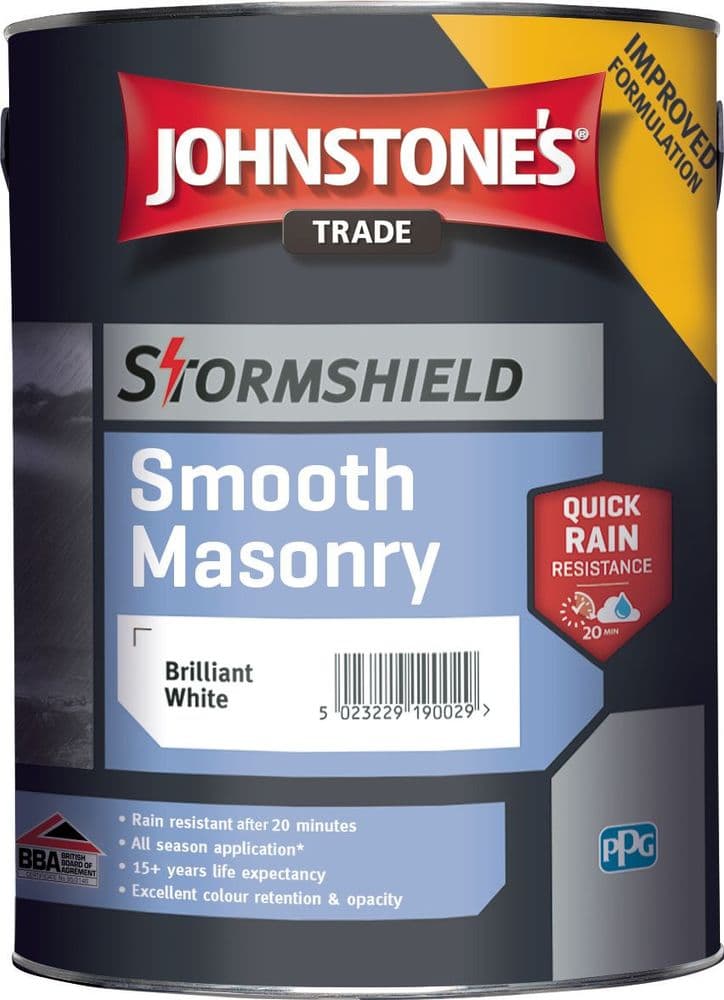 Johnstones Stormshield Smooth Masonry Brilliant White 5L
