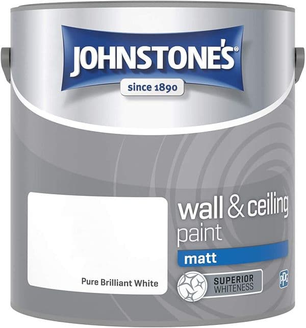 Johnstones Wall and Ceiling Paint Matt Brilliant White