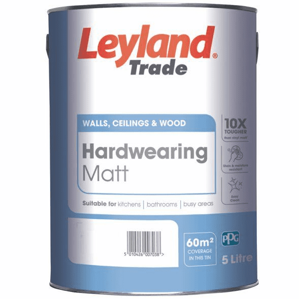 Leyland Trade Hardwearing Matt Magnolia 5L