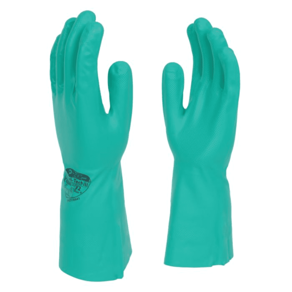 Polyco Nitri-Tech III Gloves Flock Lined Green (pack of 12)