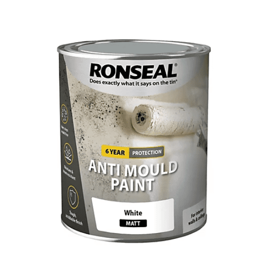 Ronseal 6 Year Anti Mould Paint White Matt 750ml